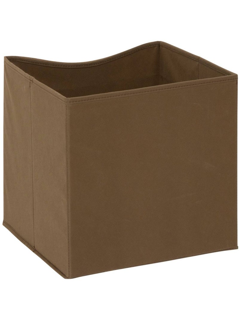Boîte de rangement effet bois en MDF et tissu MIX'N MODUL Marron - Kiabi
