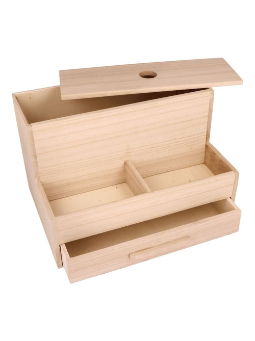 Boîte de rangement en bois 16 x 25 x 18 cm - Artemio - Kiabi