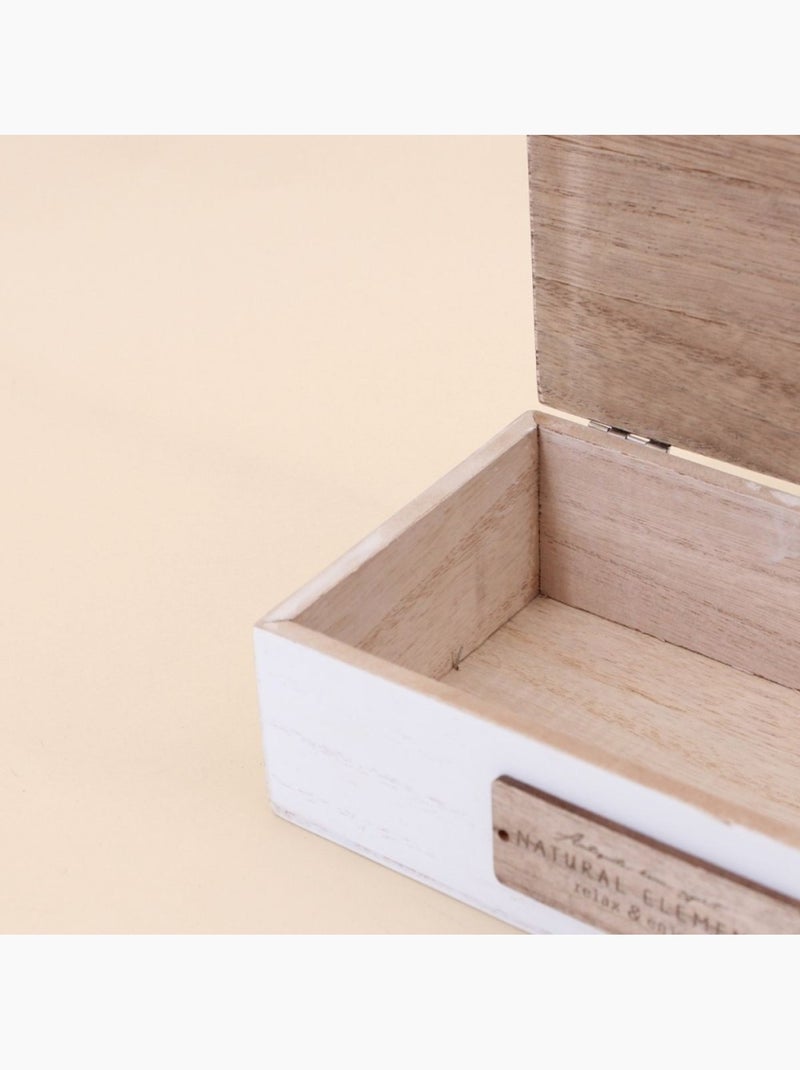 Boite de rangement en bois 22x12cm Blanc - Kiabi