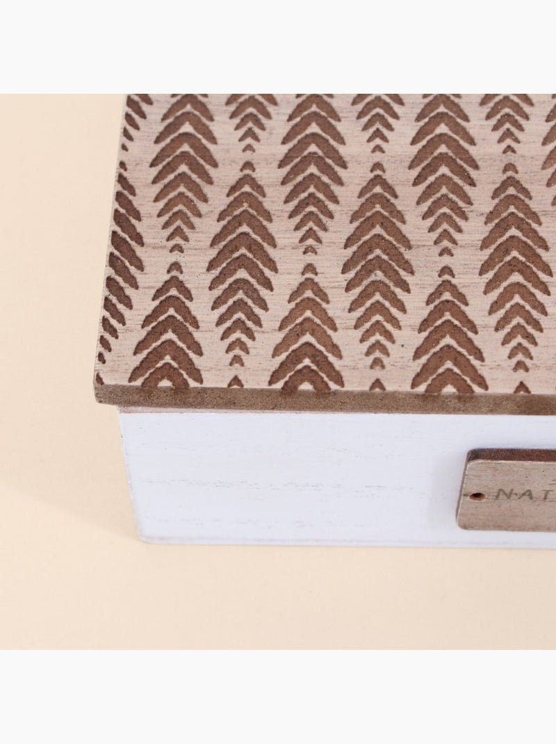 Boite de rangement en bois 22x12cm Blanc - Kiabi