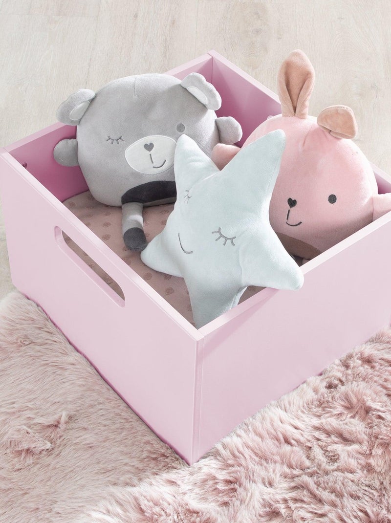 Boîte de rangement en bois pour les jouets 'ROBA' Rose clair - Kiabi