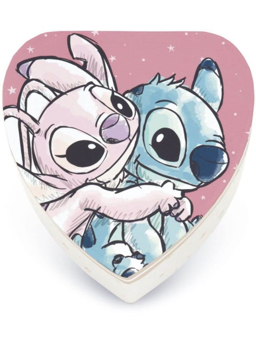 Boite de rangement en forme de Coeur 12x12x7 cm - Angel & Stitch (Lilo & Stitch) - Kiabi