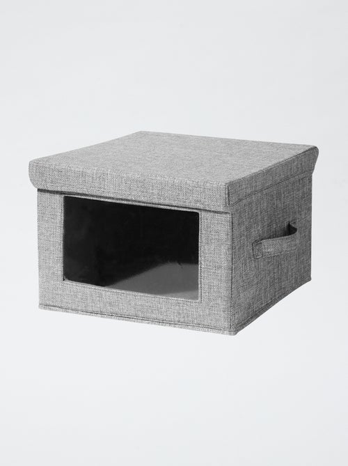 Boite de rangement en lin avec fenêtre transparente - Kiabi