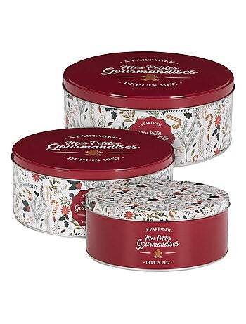 Boite de rangement en métal de Noël collection Mes petites gourmandises 3 pièces