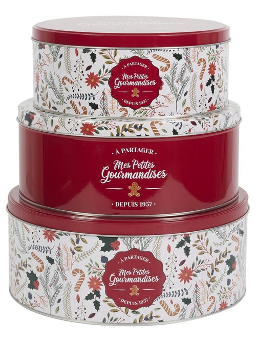 Boite de rangement en métal de Noël collection Mes petites gourmandises 3 pièces - Kiabi