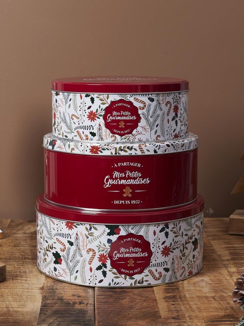 Boite de rangement en métal de Noël collection Mes petites gourmandises 3 pièces - Kiabi