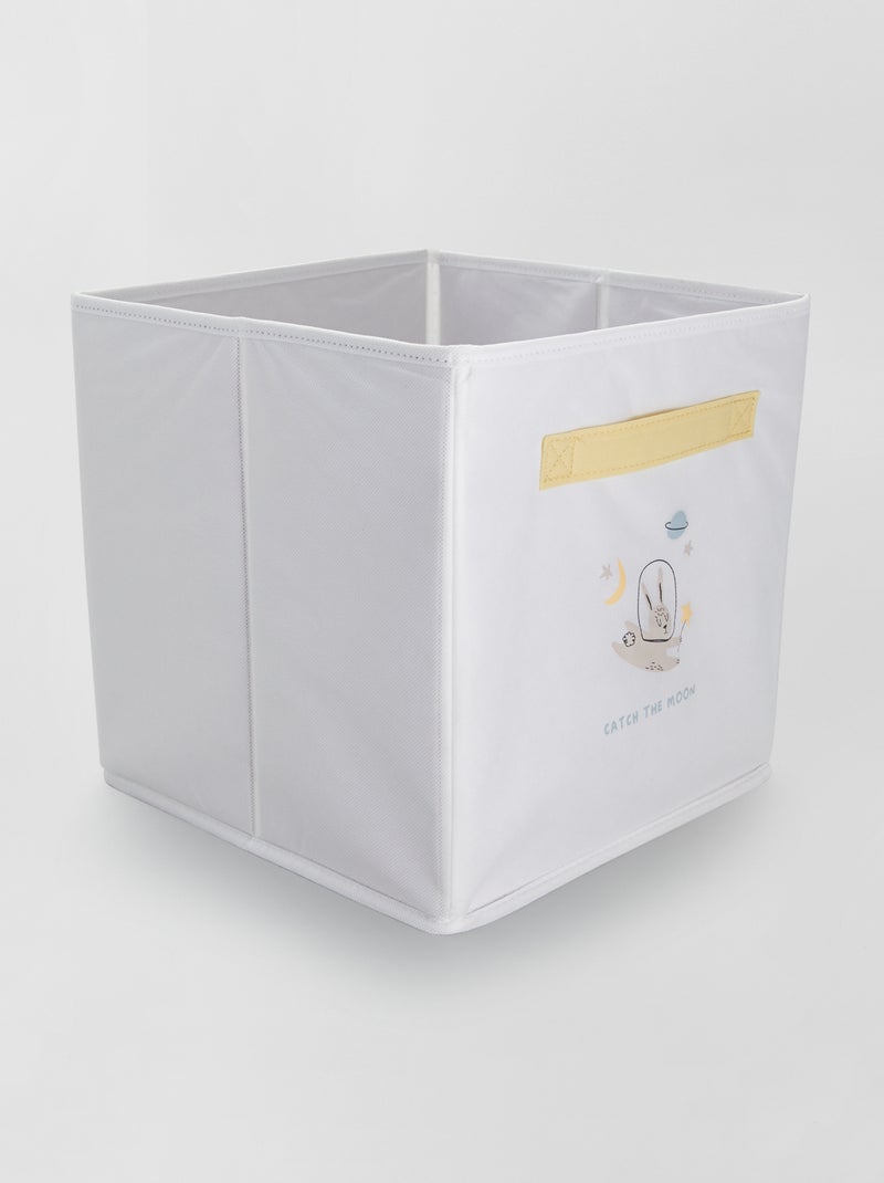 Boite de rangement en tissu Blanc/jaune - Kiabi