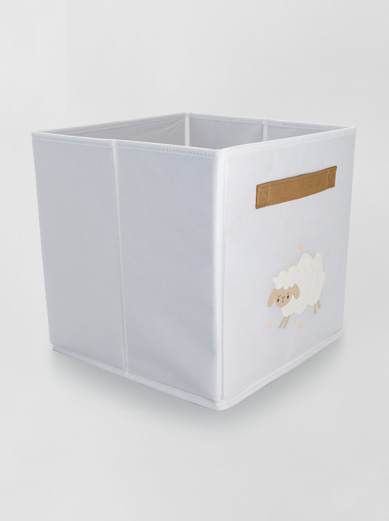 Boite de rangement en tissu Blanc/marron - Kiabi