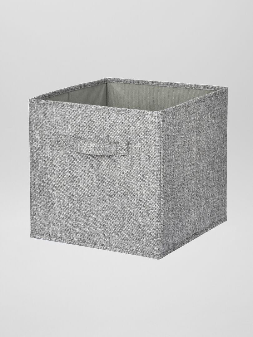 Boîte de rangement en tissu - Gris - 12,5 x 39 x 26 cm