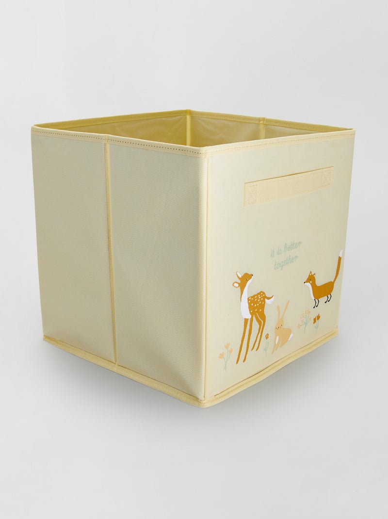 Boite de rangement en tissu Jaune - Kiabi