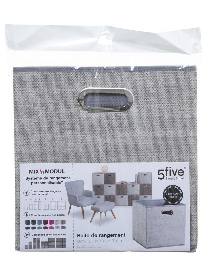Boîte de rangement en tissu MIX'N MODUL Gris - Kiabi