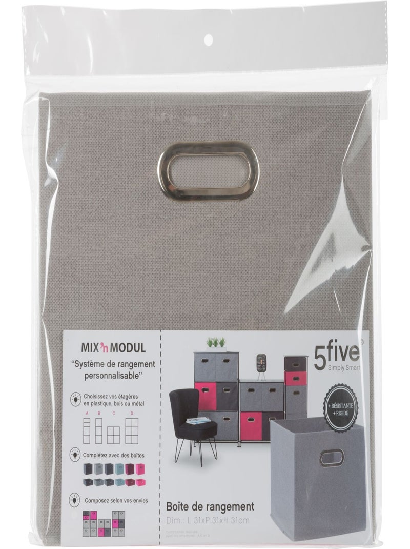 Boîte de rangement en tissu MIX'N MODUL Gris - Kiabi