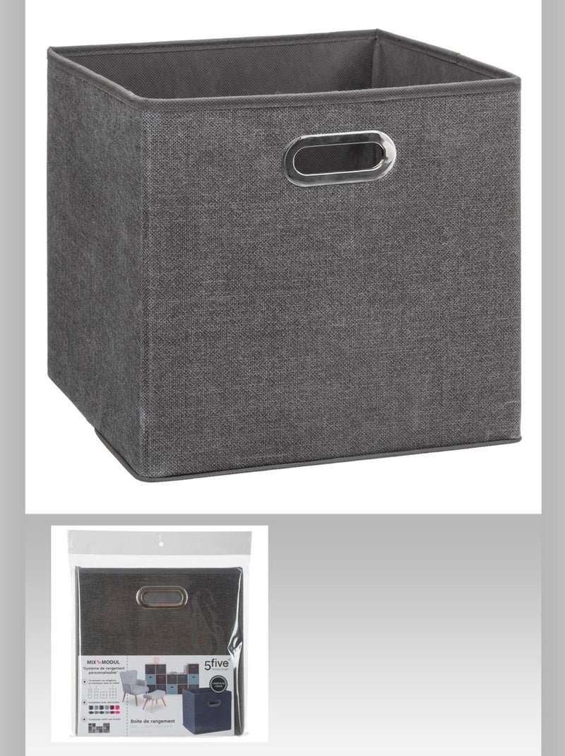 Boîte de rangement en tissu MIX'N MODUL Gris foncé - Kiabi