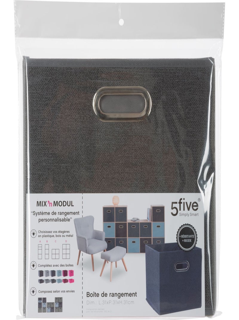 Boîte de rangement en tissu MIX'N MODUL Gris foncé - Kiabi