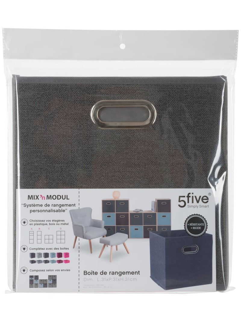 Boîte de rangement en tissu MIX'N MODUL Gris foncé - Kiabi