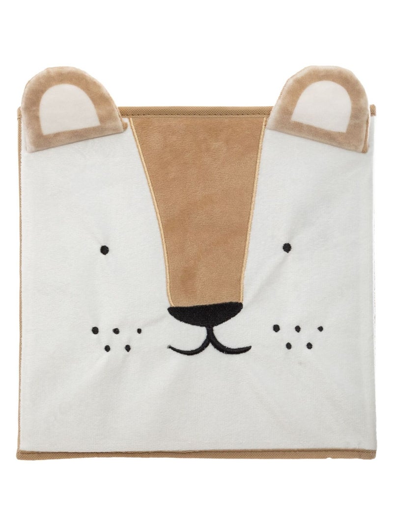 Boîte de rangement enfant design velours Douceur Beige - Kiabi