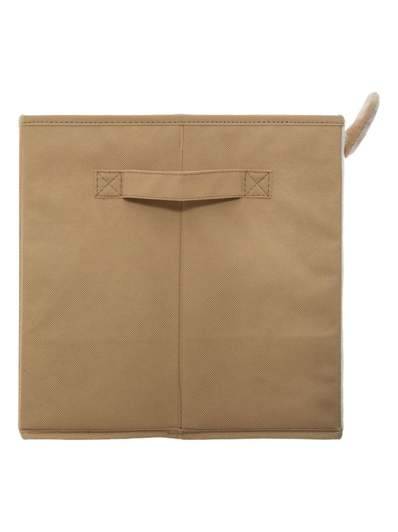 Boîte de rangement enfant design velours Douceur Beige - Kiabi