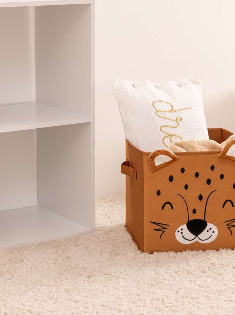 Boîte de rangement enfant tigre en velours JOEY Marron - Kiabi