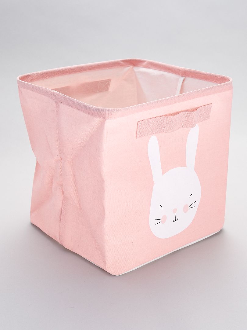 Boîte de rangement imprimé 'lapins' rose - Kiabi