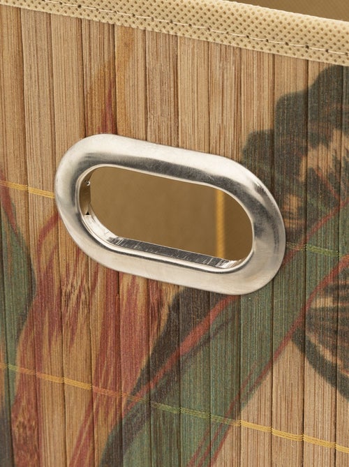 Boîte de rangement imprimé tropical en bambou et tissu Palawan - Kiabi