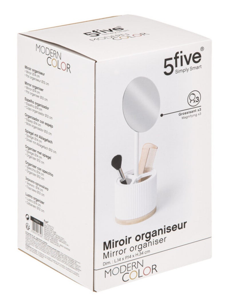 Boite de rangement & Miroir de salle de bain - Atmosphera Blanc - Kiabi