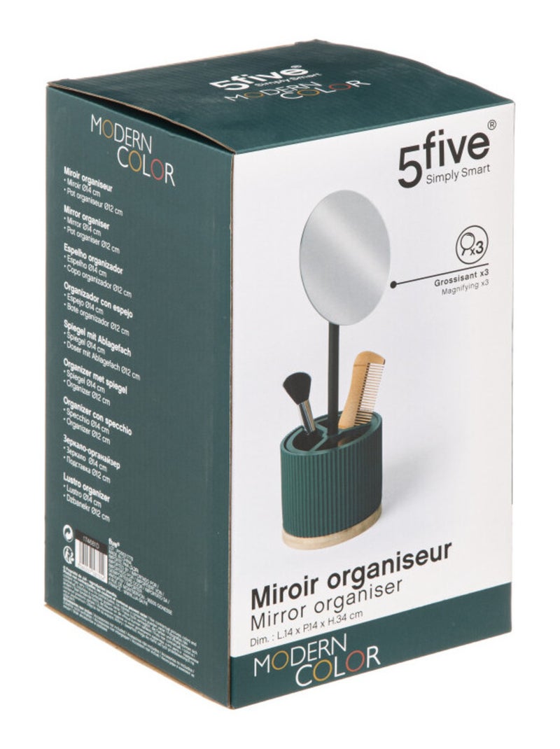 Boite de rangement & Miroir de salle de bain - Atmosphera Bleu pétrole - Kiabi