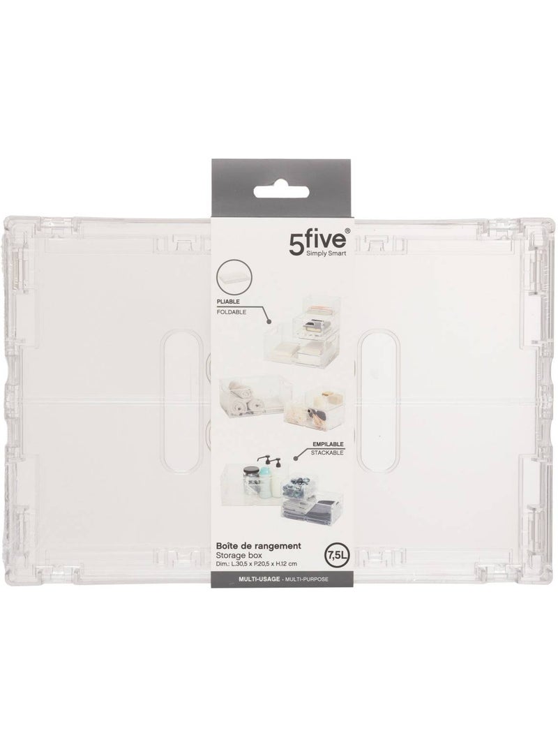 Boîte de rangement pliable et empilable 7,5L FOLD'N'BOX Transparent - Kiabi