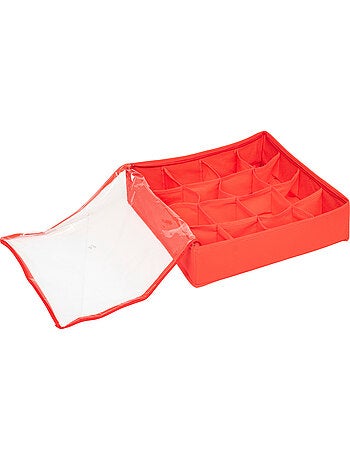 Boîte de rangement pour 16 boules de noël d.10 cm 40x40x10 cm