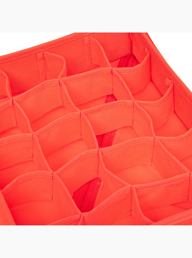 Boîte de rangement pour 20 boules de noël d.7,5 cm 35x28x7,5 cm Rouge - Kiabi