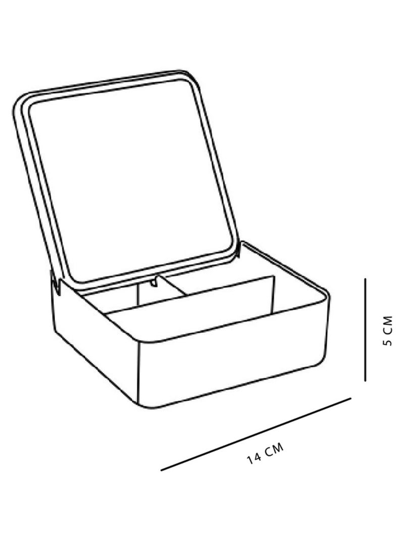 Boîte de rangement rectangulaire avec miroir BATHROOM Bleu - Kiabi