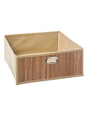 Boîte de rangement rectangulaire en bambou et tissu MIX'N MODUL