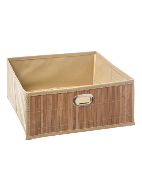 Boîte de rangement rectangulaire en bambou et tissu MIX'N MODUL - Kiabi