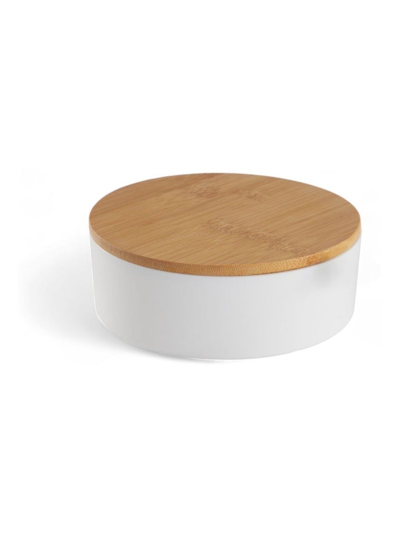 Boîte de rangement ronde avec miroir BATHROOM Blanc - Kiabi