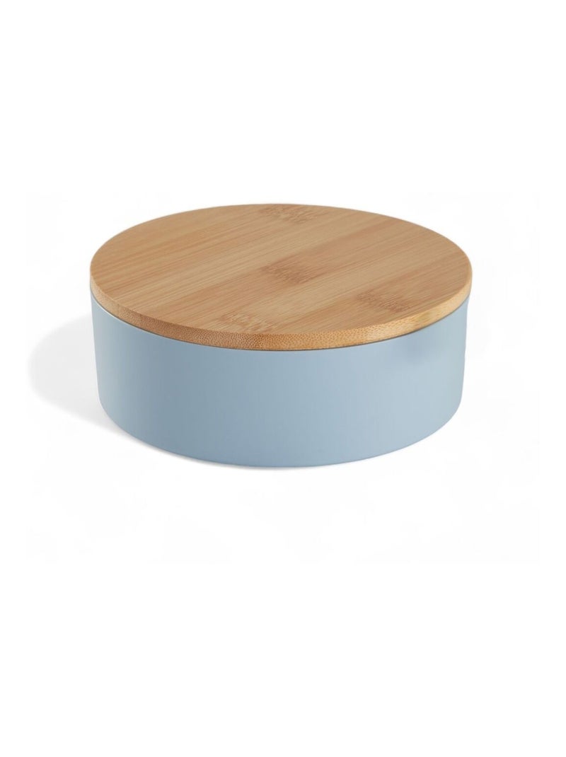 Boîte de rangement ronde avec miroir BATHROOM Bleu - Kiabi