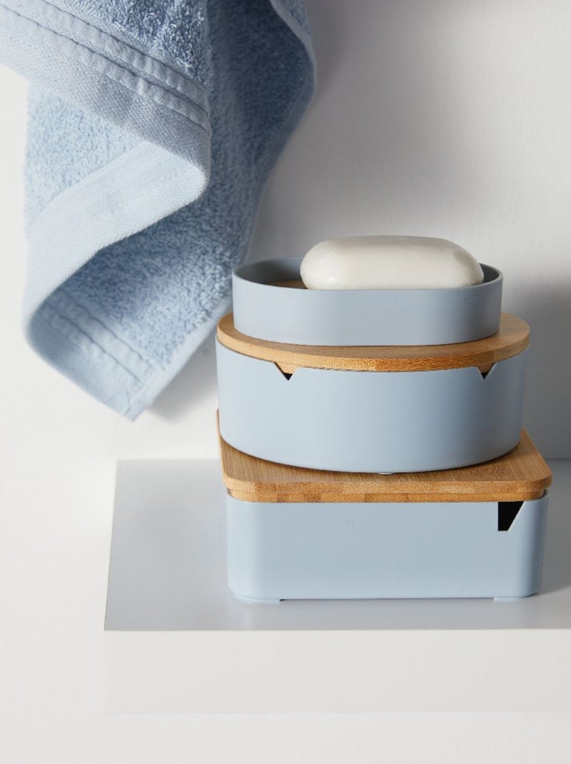 Boîte de rangement ronde avec miroir BATHROOM Bleu - Kiabi