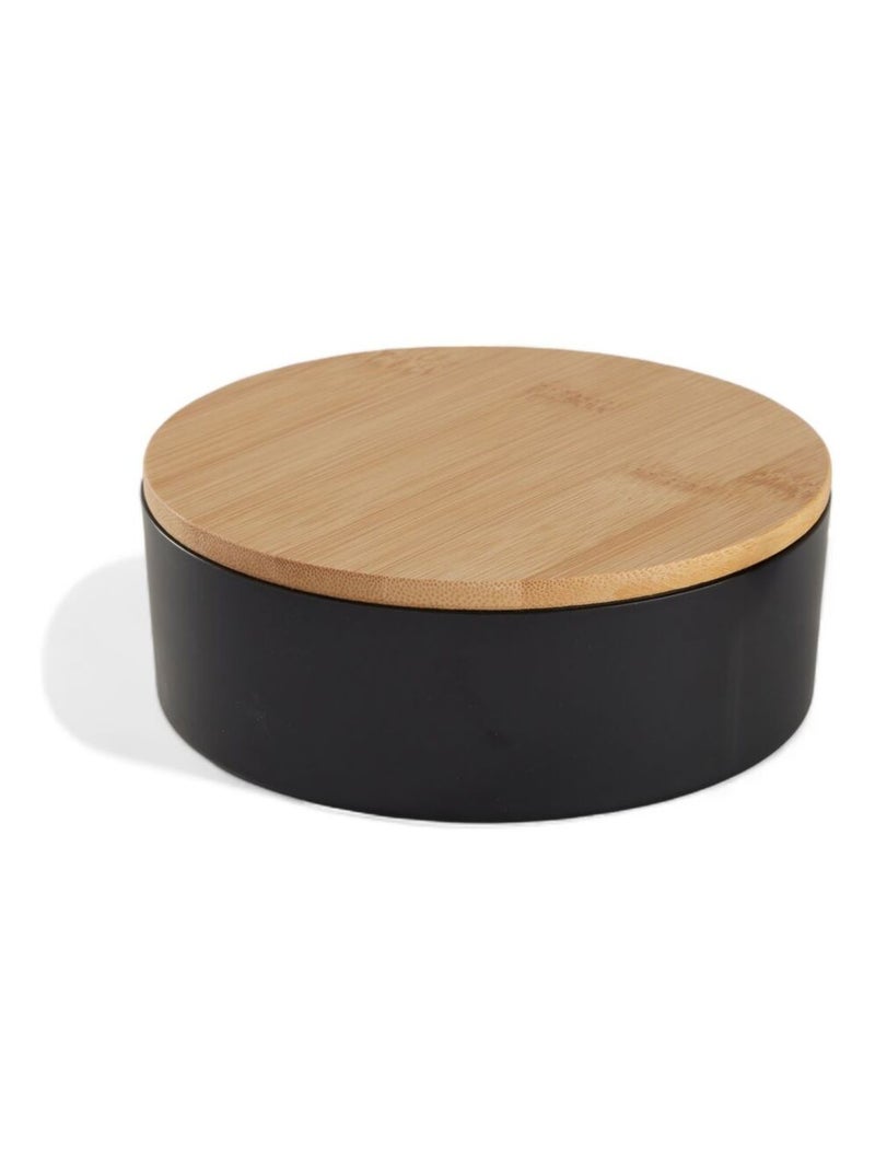 Boîte de rangement ronde avec miroir BATHROOM Noir - Kiabi