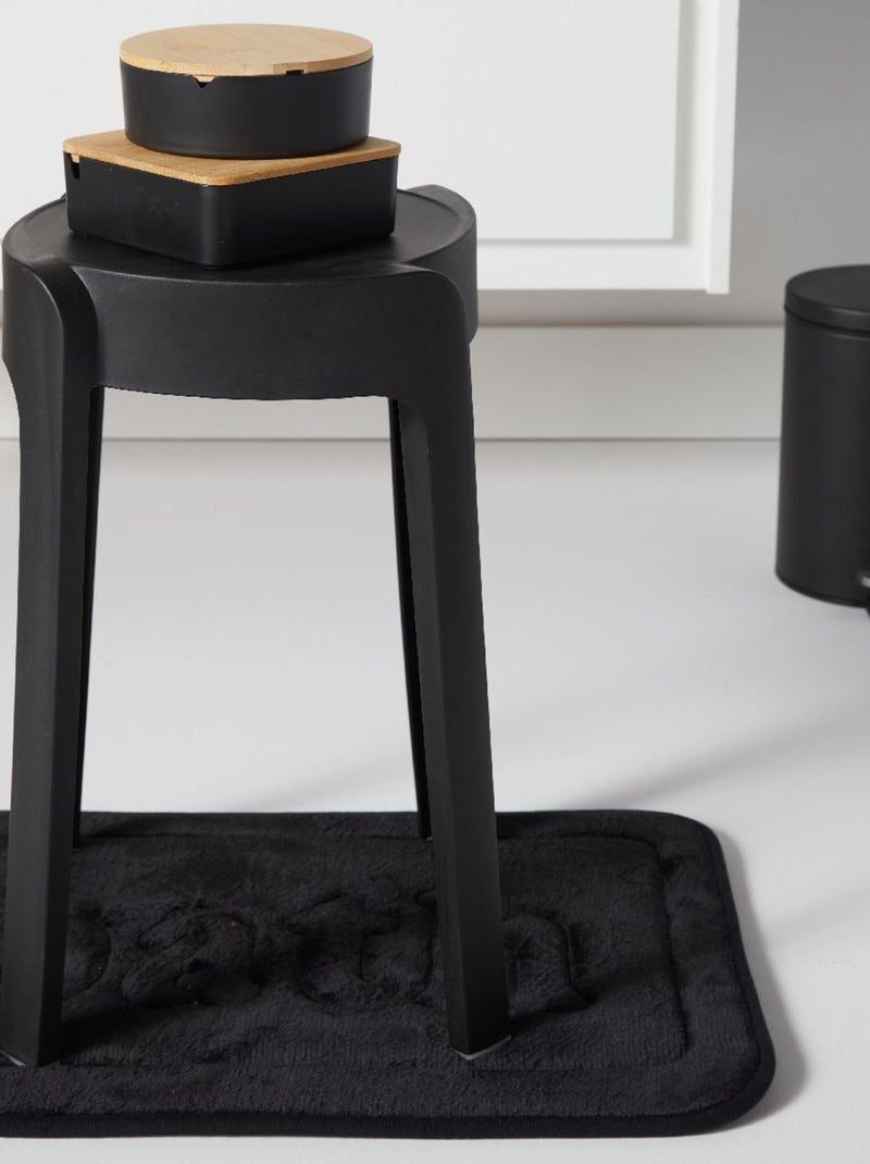 Boîte de rangement ronde avec miroir BATHROOM Noir - Kiabi