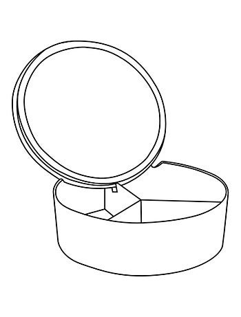Boîte de rangement ronde avec miroir BATHROOM