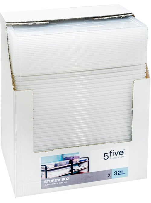 Boîte de rangement transparente 30L avec couvercle STORE N' BOX - Kiabi