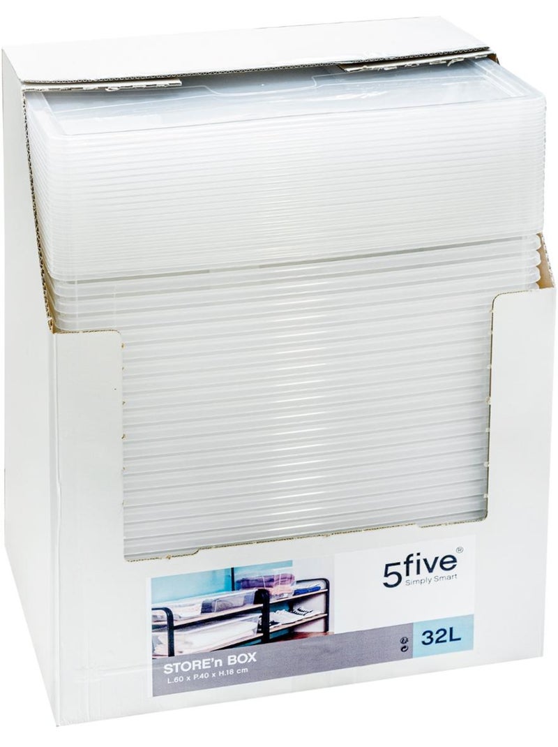 Boîte de rangement transparente 30L avec couvercle STORE N' BOX Transparent - Kiabi