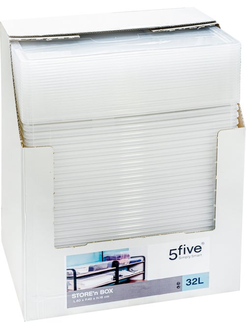 Boîte de rangement transparente 30L avec couvercle STORE N' BOX - Kiabi