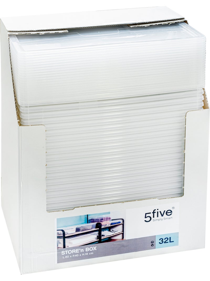 Boîte de rangement transparente 30L avec couvercle STORE N' BOX Transparent - Kiabi