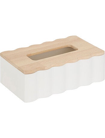 Boîte décorative à mouchoirs en bois d'hévéa CHERIE