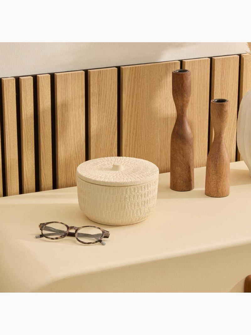 Boîte décorative d15,5cm céramique sien Blanc - Kiabi