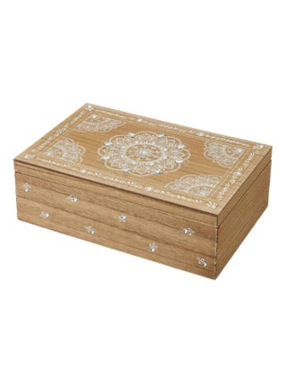 Boite en bois compartimentée mandalas
