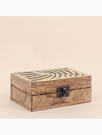 Boite en bois couvercle or 10x15cm