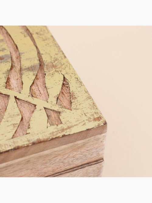 Boite en bois couvercle or 13x19cm - Kiabi