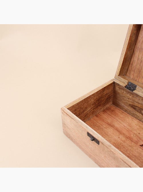 Boite en bois couvercle or 13x19cm - Kiabi