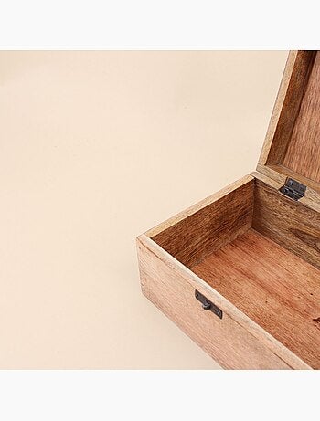 Boite en bois couvercle or 21x17cm