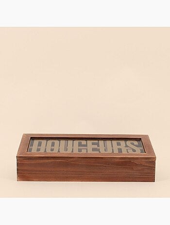 Boite en bois "Douceurs" 30x12cm